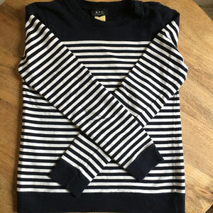 A.P.C. striped 100% cotton pullover